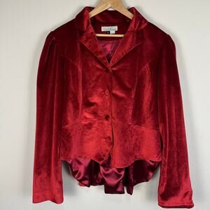 Victorian Choice Burgundy Velvet Cropped Jacket 3XL Gothic Romantic